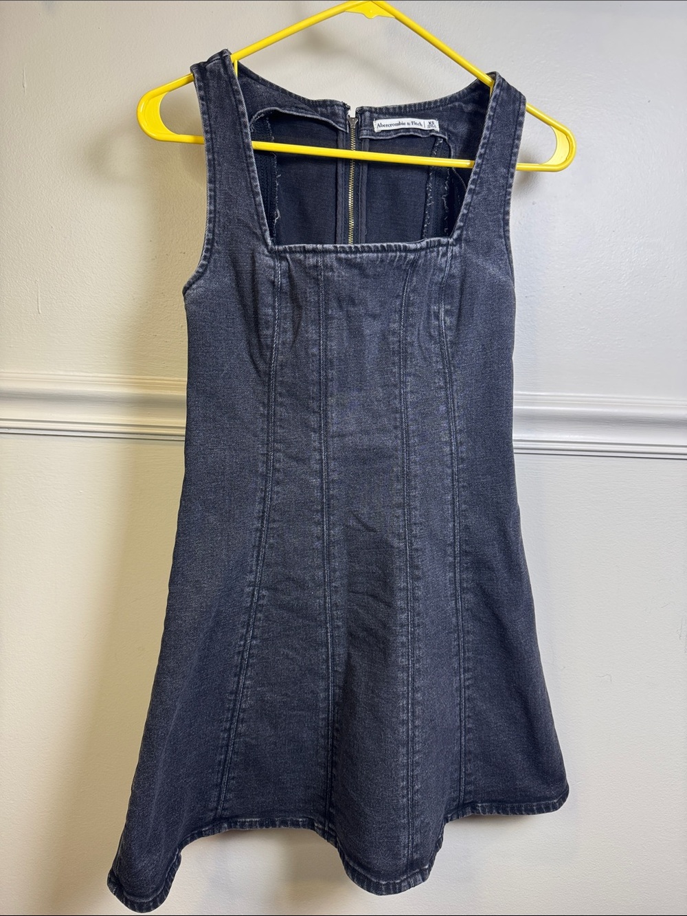 Abercrombie & Fitch Black Denim Fit & Flare Sleeveless Tank Dress - Size XS